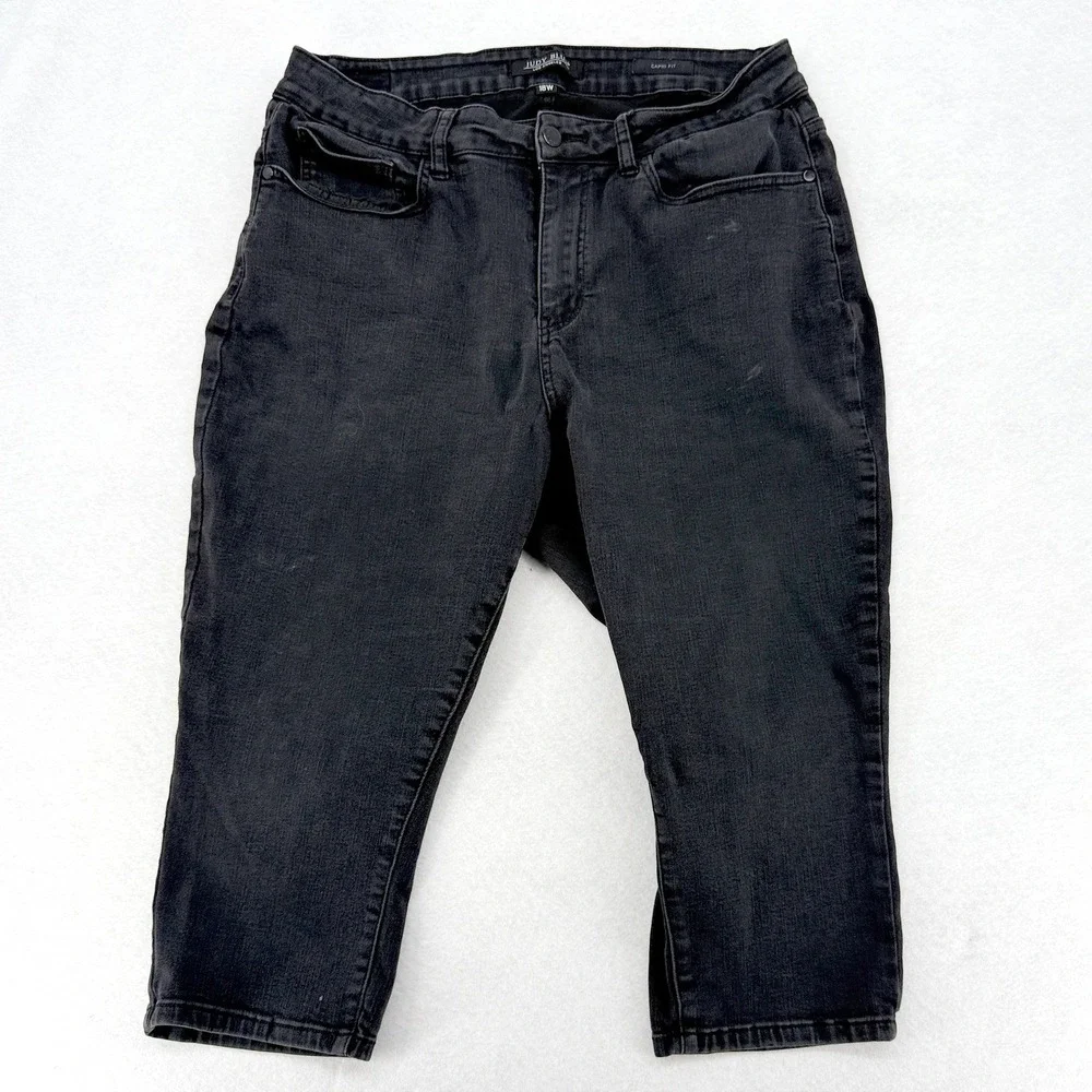 Judy Blue Black‎ Capri Fit Stretch Denim Jeans 18W JB88239 Womens Plus Size